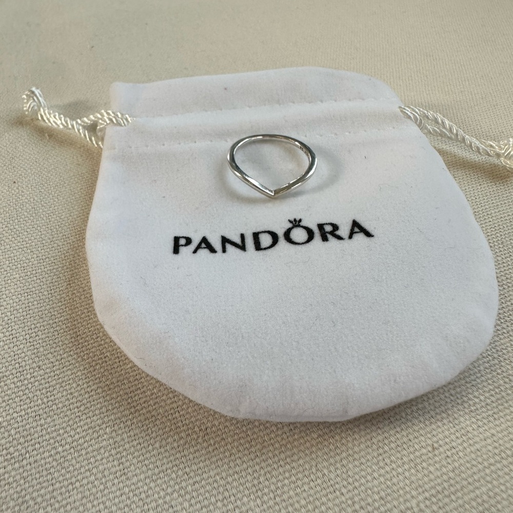 Pandora Polished Wishbone Ring *New*
